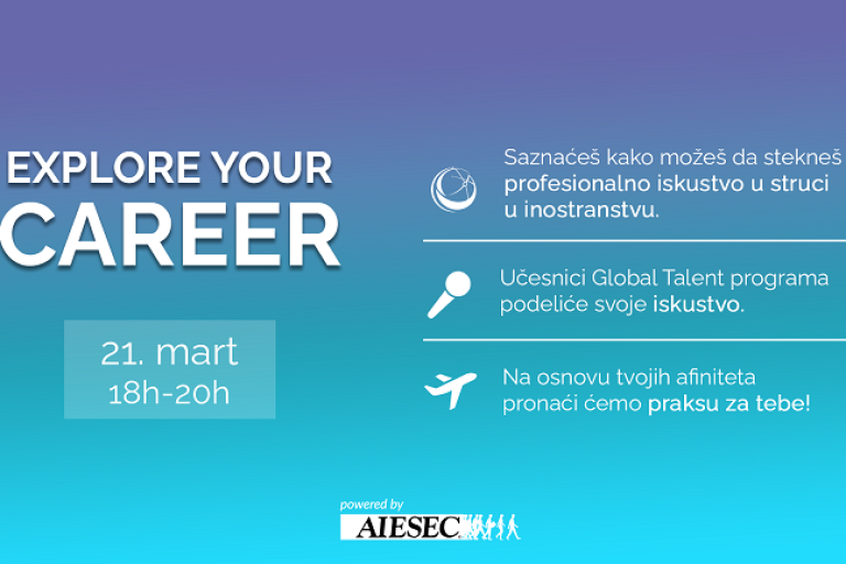 Jedan klik do prvog koraka ka praksi u inostranstvu – AIESEC događaj „Explore your career“